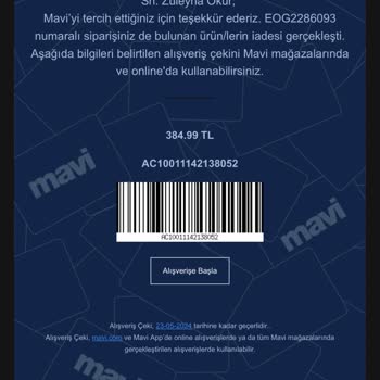 Mavi Çözülmeyen İade Sorunu