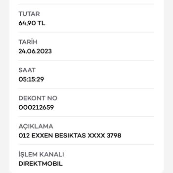 Exxen Beşiktaş Habersiz Para Çekimi
