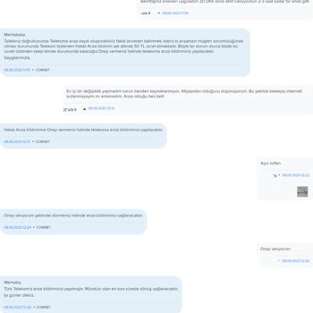 Comnet Fiber 20 Gündür İnternet Hizmeti Alamama Şikayeti
