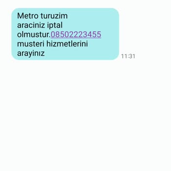 Metro Turizm Metro T. Bilet İptal