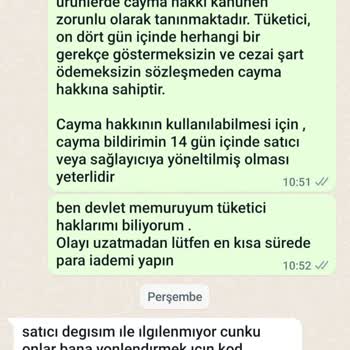 Mademoi Paramı İade Etmiyorlar, Yasal Cayma Hakkımı Kullandırmıyorlar.