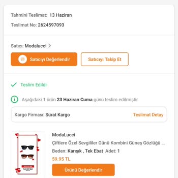 Sürat Kargo'nun Ürünümü Teslim Etmemesi
