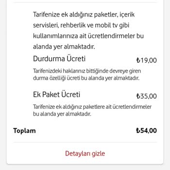 Vodafone Faturası Hatalı
