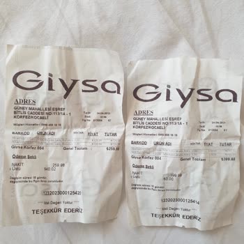 Giysa Mağazası Ürün İadesi Yapmıyor