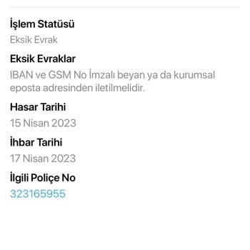 Türkiye Sigorta Sigorta Şirketi Hasar Dosyamı 5 Aydır Çözemiyor