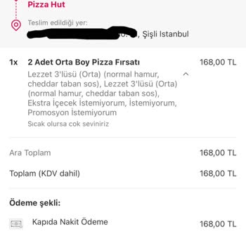 Pizza Hut Fiyat Farkını Aldığı Cheddar Yerine Domates Sosla Göndermesi