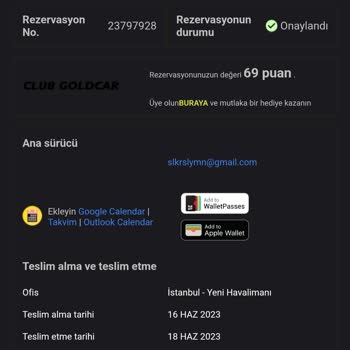 Goldcar Ücret İadem Yapılmadı