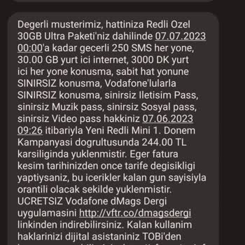 Vodafone Red Tarife Fiyat Hikayesi
