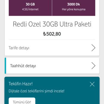 Vodafone Red Tarife Fiyat Hikayesi