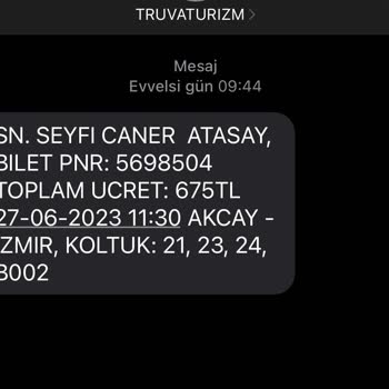 Çanakkale Truva Turizm Ebilet İade Olmaması