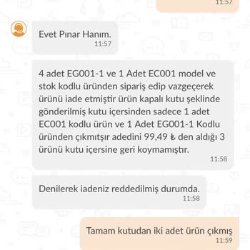 Miningaa Ürünü İade Ettim, Sebepsiz Reddetmişler, Üründe Kendilerinde