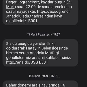 AÖF Anadolu Final Sınavı Bilgilendirmesi Yapılmadı