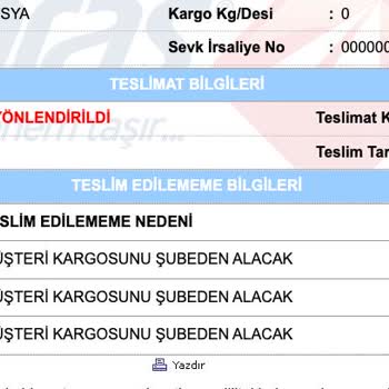 Aras Kargo Bütün Kargo Firmalarının Teslimat Yaptığı Yere Aras Teslimat Yapmıyor