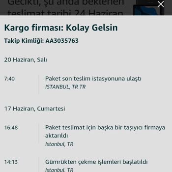 Amazon Ürünün Gecikmesi, Kargo Takip Numarasının Geçersizliği Ve Ürün Nerede