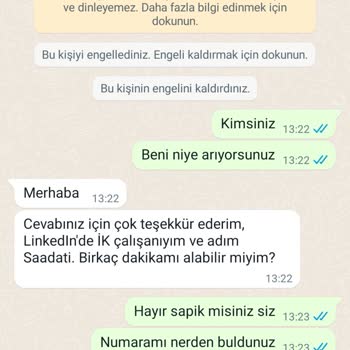 WhatsApp Yabancı Numaradan Rahatsızlık Verme