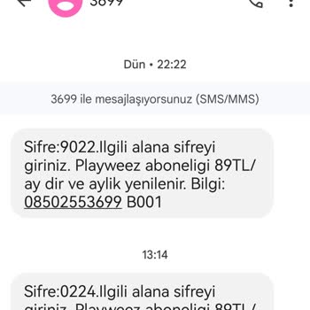 Playweez İsteğim Dışı Abonelik Yapmış