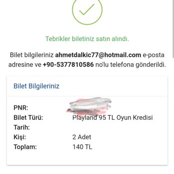 Playland PNR Kodu Oyunu