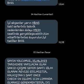 Tilos Travel SMS İle Hatalı Bilgilendirme