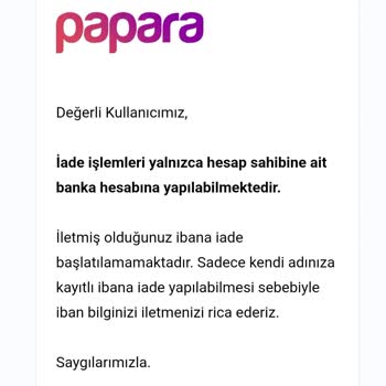 8 Aydır Papara Para İade Sureci