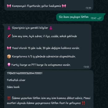 Safir Giyim Siparişte Hata, İlgilenir Misiniz?