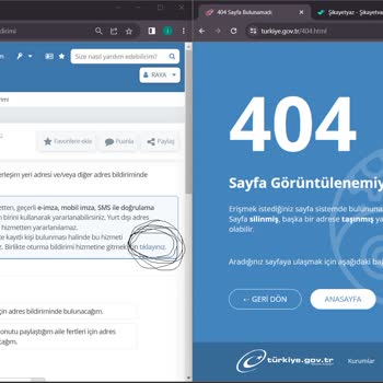 E-Devlet (Turkiye.gov.tr)  Adres Değişikliği Sayfası Hata Veriyor!