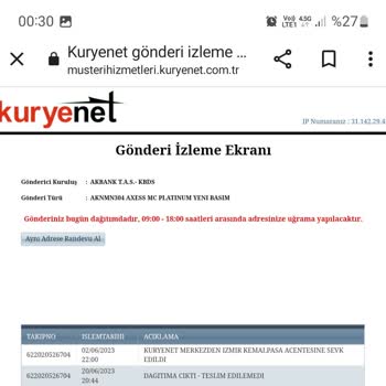 Akbank Kart Teslim Edilmemesi 1 Ay Oldu Halen Kart Yok