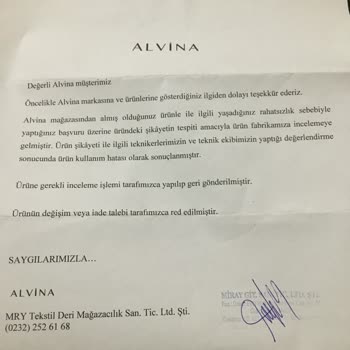 Alvina Marka Kıyafetin Bir Defa Kullanılmasıyla Tüylenmesi