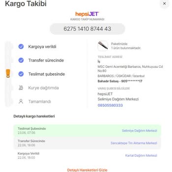 Hepsijet Selimiye Şubesi Vurdum Duymazlığı