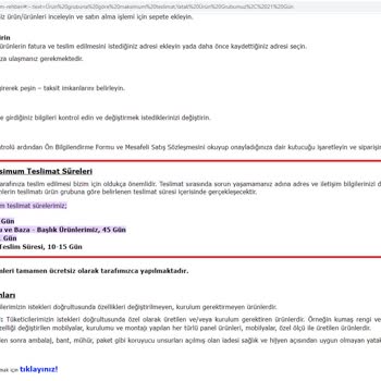 İstikbal İnternet Sitesi Üzerinden Alınan Yatak Ürününü Geciktiriyor.