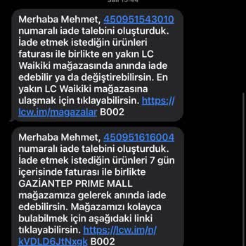 LCW İnternet Şubesi İade Sorunu