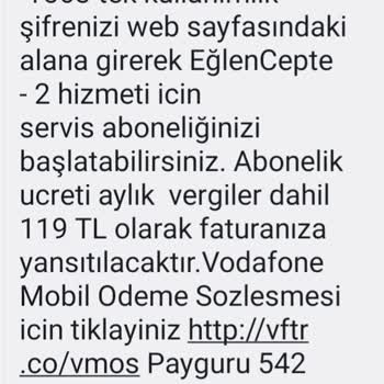 Vodafone C_MOP Servisinin İptali Ve Ücret İadesi