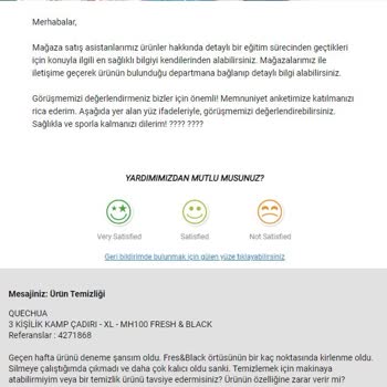 Decathlon Ürün Desteği Verilmemesi