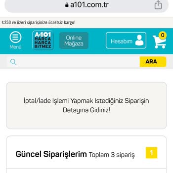 A101 Online Alışveriş Y