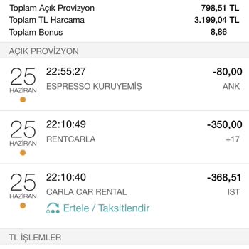 Carla Car Rental Ücretimi Yatırmanızı Talep Ediyorum