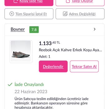 Pazarama Siparişimi Göndermedi Ve İade De Eksik İade Edildi.
