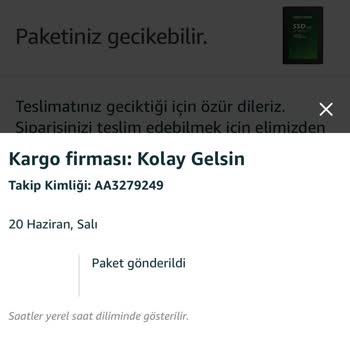 Amazon Ürün Teslim Edilmedi