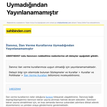 Sahibinden Hesap Blokesi Ücret İadesi