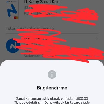 Nkolay Sanal Karttaki Bakiye Hesaba İade Edilmiyor
