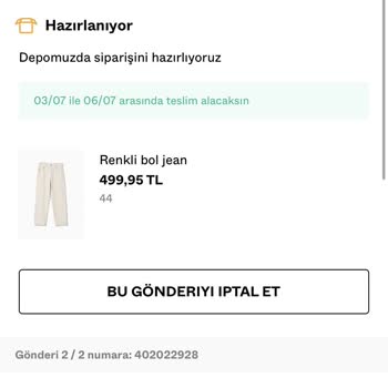 Bershka Siparişi Kargoya Vermiyor