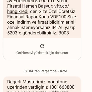 Vodafone Para İademi Yapmadılar
