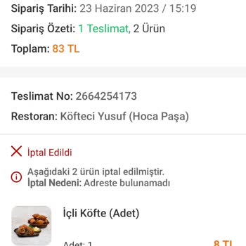Trendyol Yemek Siparişi İadesi Yapılmadı.!
