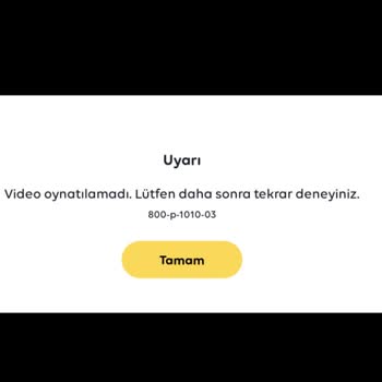 TV+ "video Oynatılamadı 800-p-1010-03" Sorunu