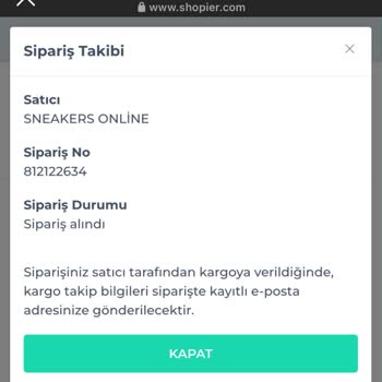 Sneakersonline.tr'den Siparişim 5 Gündür Kargoya Verilmedi