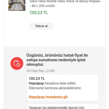 Hepsiburada Com Dan Aldığım Ürünlerin Gönderilmesini İstiyorum