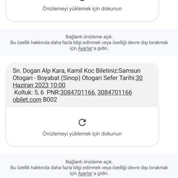 Yeni İnan Şahinoğlu Turizm Bilgim Dışında Otobüs Bileti İptali
