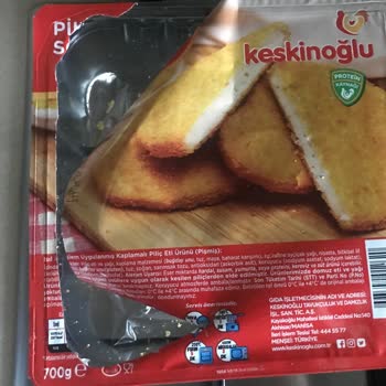 Keskinoğlu Markalı Şinitzel Çıkan Yabancı Madde