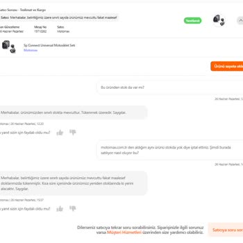 Motomax Stokta Yok Bahanesiyle Sipariş İptali