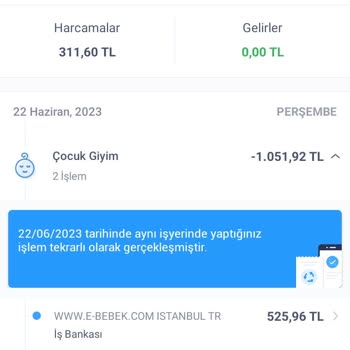 Ebebek Karttan 2 Kez Ödeme Aldı.