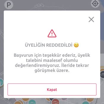 Tiktak Kirala 10 Yıllık Ehliyetimin Üyeliği Reddedildi