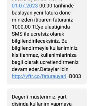 Vodafone Haksız Yurt Dışı Ücret Kesilme